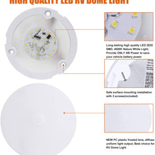 Facon 4-1/2'' LED RV Puck Light Super Slim Under Cabinet Light, 2-Packs Surface Mount Ceiling Dome Light with Push Switch, 12V DC Interior Light for RV Camper Trailer Motorhome, 4000K Cool White Light