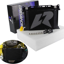 Aluminum AN10 Trust Engine Oil cooler + Mounting Bracket Kit (15Row, Black)