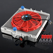 Compatible For HONDA CIVIC EK EG D15 D16 1992 1993 1994 1995 1996 1997 1998 1999 2000 Aluminum Performance Radiator Replacement 3 Row 52mm + 12" Radiator Cooling Fan