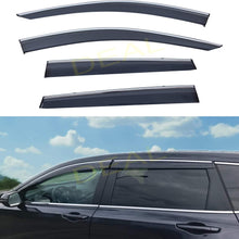 DEAL 4-Piece Set Outside Mount Tape On/Clip On Type Smoke Tinted Sun/Rain Guard Vent Window Visors With Chrome Trim For 2017-2020 Honda CR-V All Models