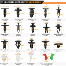 GOOACC 425 Pcs Car Body Retainer Assortment Clips Set Tailgate Handle Rod Clip & Fastener Remover - 19 Most Popular Sizes Auto Push Pin Rivets Set -Door Trim Panel Clips for GM Ford Chevy Toyota Honda