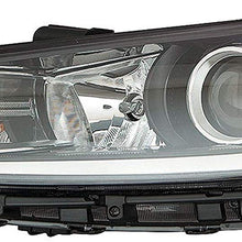 HEADLIGHTSDEPOT Halogen Headlight Compatible with Hyundai Elantra 2017-2018 with DRL USA Built 4 Door Sedan Includes Left Driver Side Headlamp