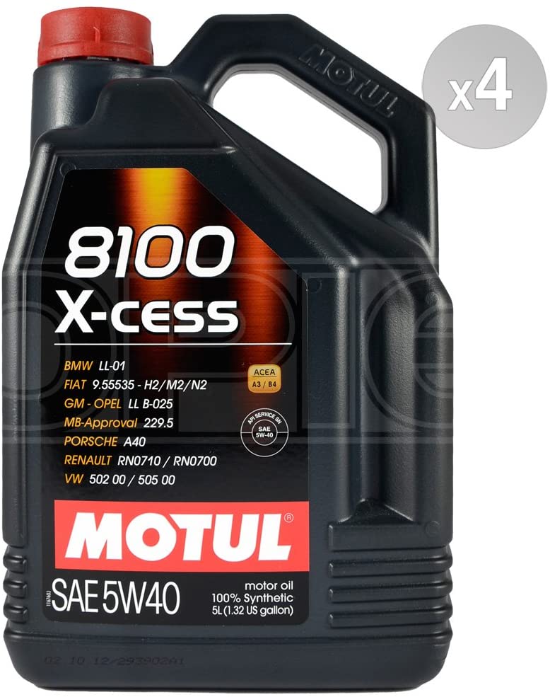 Motul 102870-4 8100 X-Cess 5w40 Oil Case/4-5 Liters