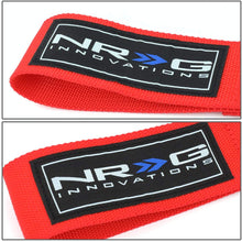 NRG Innovations TOW-131RD Front/Rear Bumper 2.25 Inches Wide Nylon Towing Hook Belt Strap + LED Keychain Flashlight
