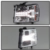 Spyder 5083586 Chevy Silverado 1500 07-13 / 2500HD/3500HD 07-14 Version 2 Projector Headlights - LED DRL - Chrome