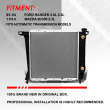 1062 Factory Style Aluminum Cooling Radiator Replacement for 85-94 Ford Ranger/Mazda B2300 2.0L/2.3L AT