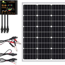 SUNER POWER 30 Watts 12V Off Grid Solar Panel Kit - Waterproof 30W Solar Panel + Photocell 10A Solar Charge Controller with Work Time Setting + SAE Connection Cable Kits