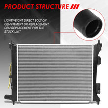 13253 OE Style Aluminum Core Cooling Radiator Replacement for Accent Rio 1.6L 12-17