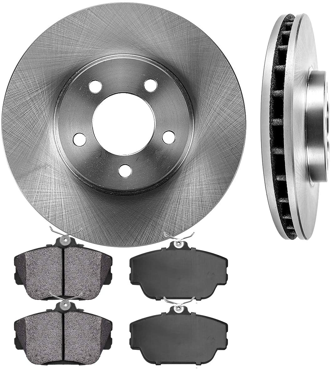 CRK13507 FRONT 293 mm Premium OE 5 Lug [2] Brake Disc Rotors + [4] Metallic Brake Pads