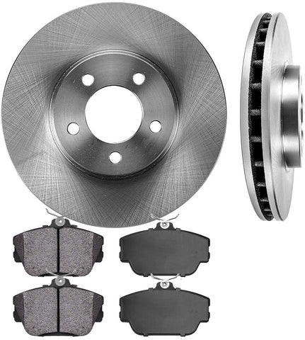 CRK13507 FRONT 293 mm Premium OE 5 Lug [2] Brake Disc Rotors + [4] Metallic Brake Pads