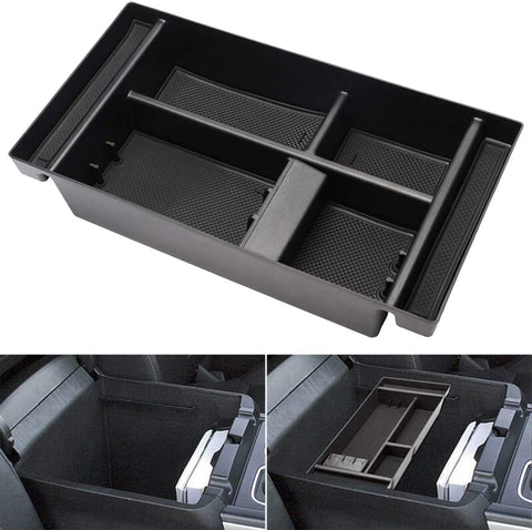 Reeauto Center Console Organizer Tray Compatible with 2019-2020 Chevy Silverado 1500/GMC Sierra 1500 and 2020 Chevy Silverado/GMC Sierra 2500HD 3500HD - Full Console w/Bucket Seats ONLY