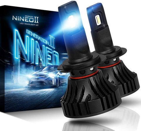 NINEO H7 LED Headlight Bulbs | CREE Chips 12000Lm 6500K Extremely Bright All-in-One Conversion Kit | 360 Degree Adjustable Beam Angle