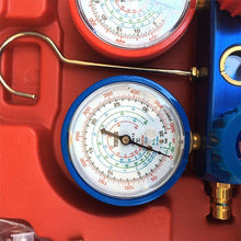 2 Way Ac Refrigerant Manifold Gauges Set,For R134a r134 R410A R404A R22 Refrigerants,Diagnostic Manifold Gauge Set w/Hoses Coupler Adapters