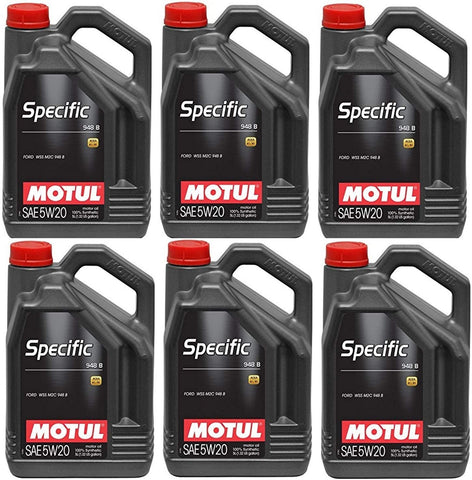 Motul 106352 Set of 6 Specific 948 B 5W-20 Motor Oil 5-Liter Bottles