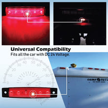 Meerkatt 3.8 Inch 6 LED Thin Line 10 Amber 10 Red 10 White Lamp Front Rear Fender Brake Side Marker License Decoration Light Sealed Indicator Truck Bus Trailer RV Lorry Van UTV SUV HGV Boat Waterproof