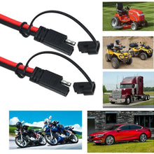 KUNCAN 3FT Sae to Sae Extension Cable DC Power Heavy Duty 12AWG 2 Pin Quick Disconnect Wire Harness with Waterproof Cover