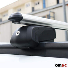 OMAC Automotive Exterior Accessories Roof Rack Crossbars | Aluminum Silver Roof Top Cargo Racks | Luggage Ski Kayak Bike Carriers Set 2 Pcs | Fits BMW X4 2019-2021