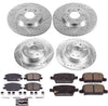 Power Stop K7567 Z23 Evolution Sport Front and Rear Brake Kit- Drilled/Slotted Rotors & Carbon Fiber Ceramic Brake Pads