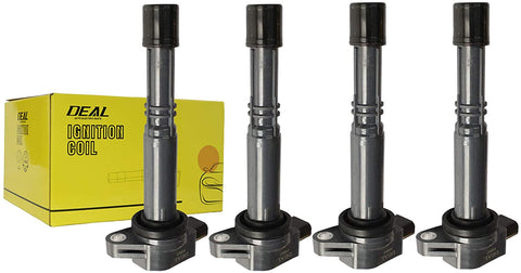 DEAL Pack of 4 New Ignition Coils For Acura CSX/RSX Honda Accord/Civic/CR-V/Element/S2000 2.0L/2.2L/2.4L L4 Compatible With C1382 UF311 UF583