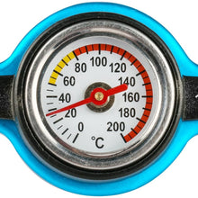 Mrcartool 1.3BAR Car Radiator Cap Cover with Temperature Gauge 0-200 ℃ Meter Industrial Aluminum (1.3BAR, Large Head)