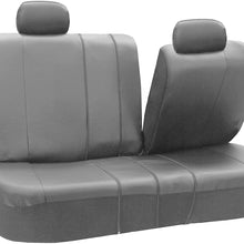 FH Group PU103114 High Back Royal PU Leather Car Seat Covers Airbag & Split Solid Gray-Fit Most Car, Truck, SUV, or Van