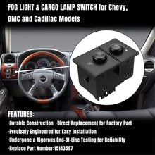 SpeeVech Fog Light & Cargo Lamp Switch,for 03-07 GMC Sierra 1500 2500 3500 Fits Chevy Silverado 1500 2500 H 3500 Classic Suburban 2500 Tahoe Yukon Yukon XL 1500