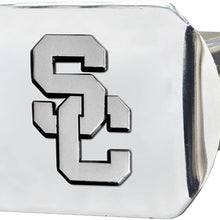FANMATS - 14975 NCAA Univ of Southern California Trojans Chrome Hitch Cover,3.4"x4"