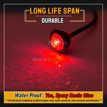 Meerkatt (Pack of 20) 3/4 Inch Small Red 3 Diodes Round Side Marker Clearance Lamp Parking Brake LED Bullet with Grommets for Van RV Bus Trailer Lorry Truck ATV Jeep 12V DC Long Lasting Lights 3led-HL