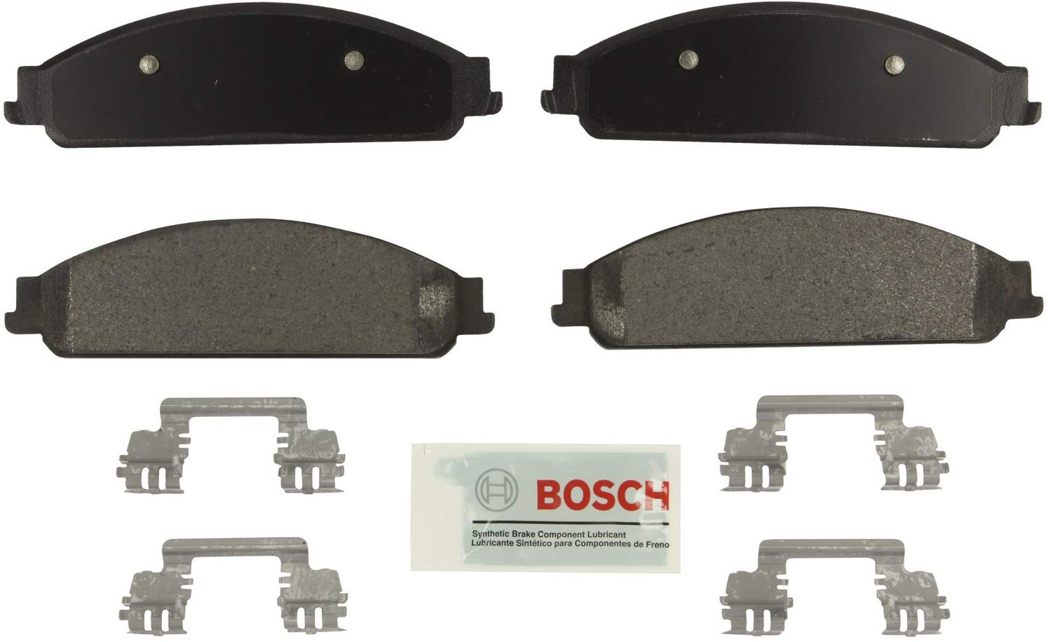 Bosch BE1070H Blue Disc Brake Pad Set with Hardware for Select Ford Five Hundred, Freestyle, Taurus; Mercury Montego, Sable - FRONT