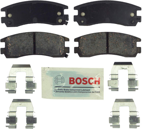 Bosch BE698H Blue Disc Brake Pad Set with Hardware for Select Buick, Chevrolet, Oldsmobile, and Pontiac Cars and Mini Vans - REAR