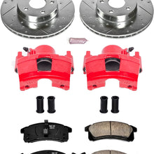 Power Stop KC3156 Z23 Daily Driver Front Caliper Kit-Drilled/Slotted Brake Rotors, Carbon-Fiber Ceramic Brake Pads, Calipers