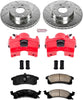 Power Stop KC3156 Z23 Daily Driver Front Caliper Kit-Drilled/Slotted Brake Rotors, Carbon-Fiber Ceramic Brake Pads, Calipers