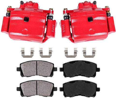 Callahan CCK05270 [2] FRONT Red Performance Brake Calipers + Ceramic Pads + Hardware [fit Ford Fusion MKZ Milan Mazda 6]