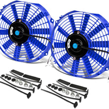 DNA Motoring RAF-12-RD+FMK-X2 2Pcs 12" Inch Electric Radiator Cooling Fan kit (Red)