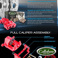 Callahan CCK11986 FRONT Powder Coated Red [2] Calipers + [2] Rotors + Quiet Low Dust [4] Ceramic Pads Performance Kit
