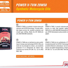 Speedol Power V-Twin 20W-50 Full Synthetic 4T Motorcycle Oil 1.05-Quart (1 Liter) | Four Stroke Esther Technology 100% Synthetic Oil | Premium Tin Packaging | High-Performance Engine Oil