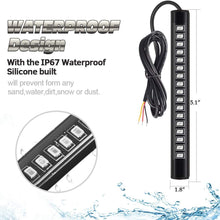 Partsam 2PCS 17LED Amber Red Motorcycle LED Turn Signal Tail Brake License Plate Light Flexible Indicator Running Light Strip for Motorcycle Bike ATV Scooter Car RV SUV