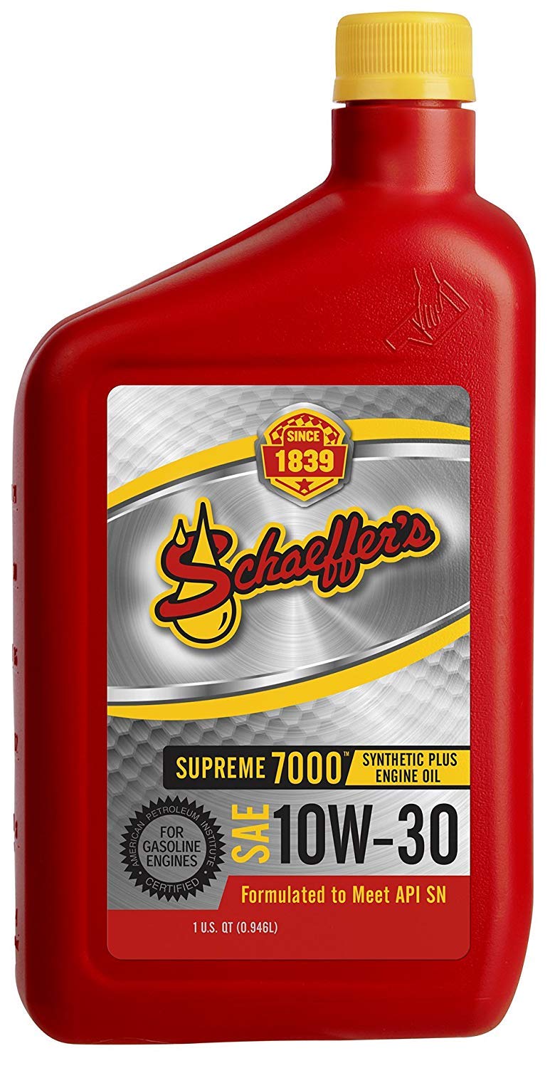 Schaeffer Manufacturing Co. 0703-012S Supreme 7000 Synthetic Plus Engine Oil 10W-30, 1 Quart (4 Pack)