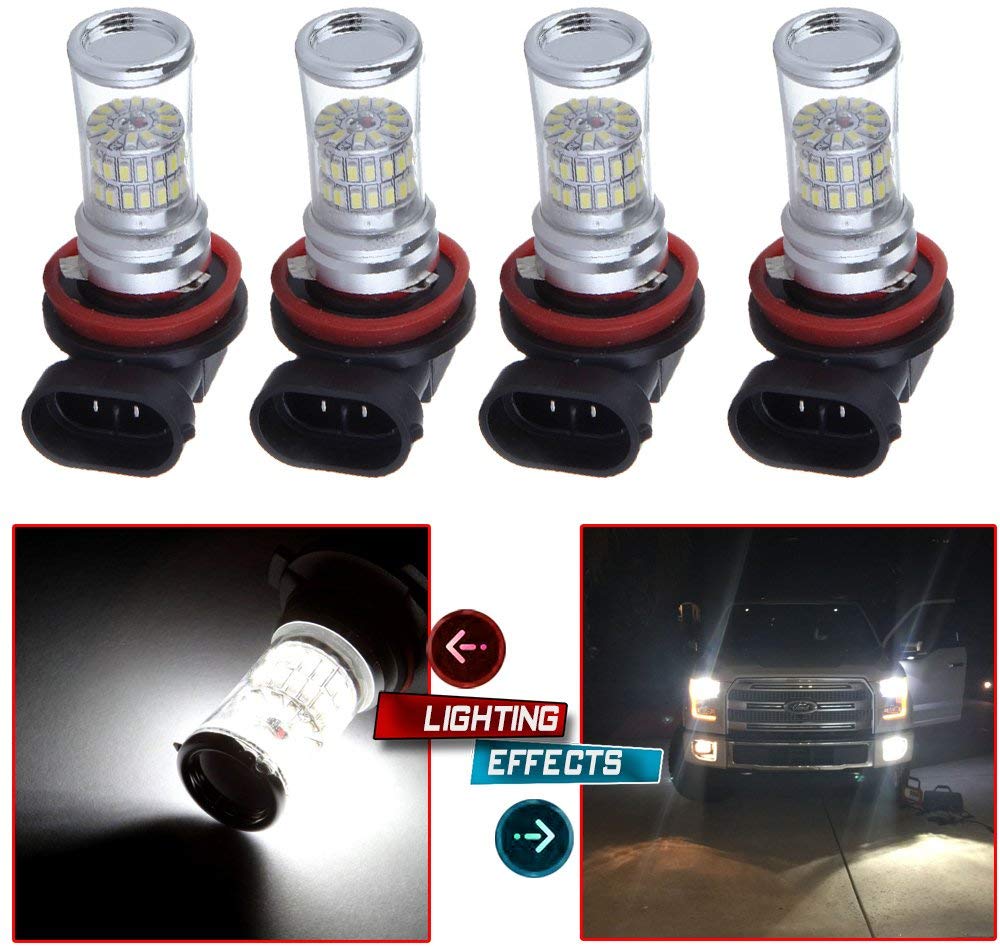 cciyu High Power H11 H8 H9 Epistar 48SMD COB LED Fog Light Bulbs Replacement fit for DRL Fog Lights Driving Lamps,4Pack