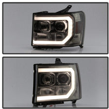 Spyder Auto 5083654 (Spyder) GMC Sierra 1500/2500/3500 07-13 / GMC Sierra Denali 08-13 / GMC Sierra 2500HD/3500HD 07-13 Version 2 Projector Headlights - Light Bar DRL LED - Smoke