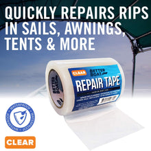 Fabric Repair Tape Boat Covers Canvas RV Awning Tents and Vinyl Waterproof and Clear for Pontoons Bimini Tops Sailboat Dodger and More