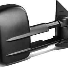 Right Side Black Power Heated Telescoping Rear View Side Towing Mirrors Replacement for Silverado Sierra GMT900 07-14