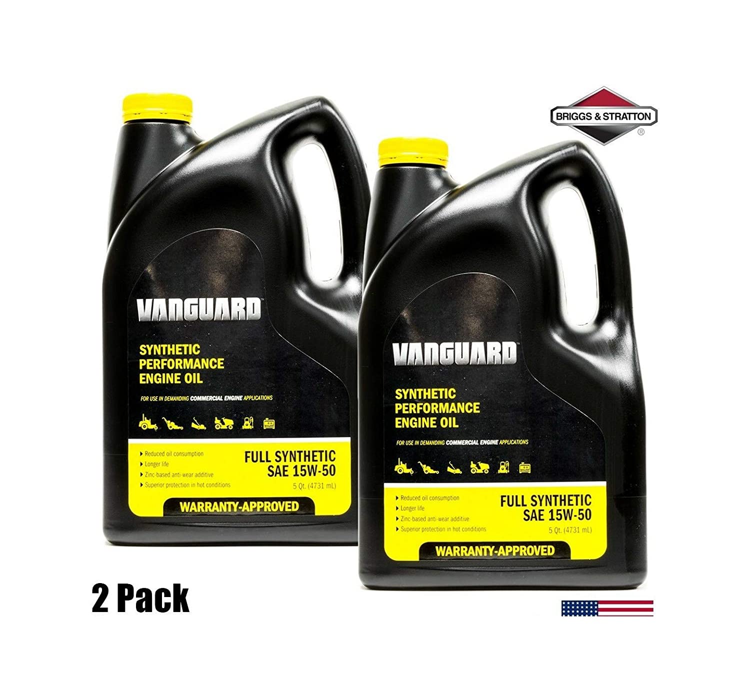 (2-Packs) Vanguard 15W-50 Heavy Duty Synthetic Oil 5-Quart 100170