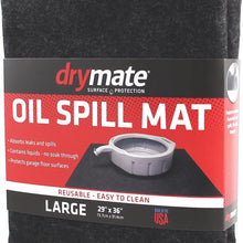 Drymate OSM2936C Charcoal 29" x 36" Oil Spill Mat, Premium Absorbent Pad Contains Liquids – Reusable/Durable/Waterproof – Protects Garage Floor Surface (Made in The USA)