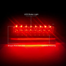 High Mount Stop Lights LED 3rd Red Brake Tail Light Replacement fit for 1995-2016 Toyota Tacoma Truck (Black)