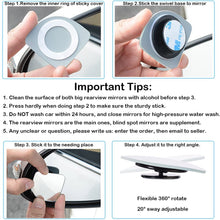 Blind Spot Mirror for Car Truck, Fan Shape Frameless 2'' Small Blindspot Mirror Convex Mirrors,1 Pair (Right & Left, Big Rear Mirrors are Not Included)