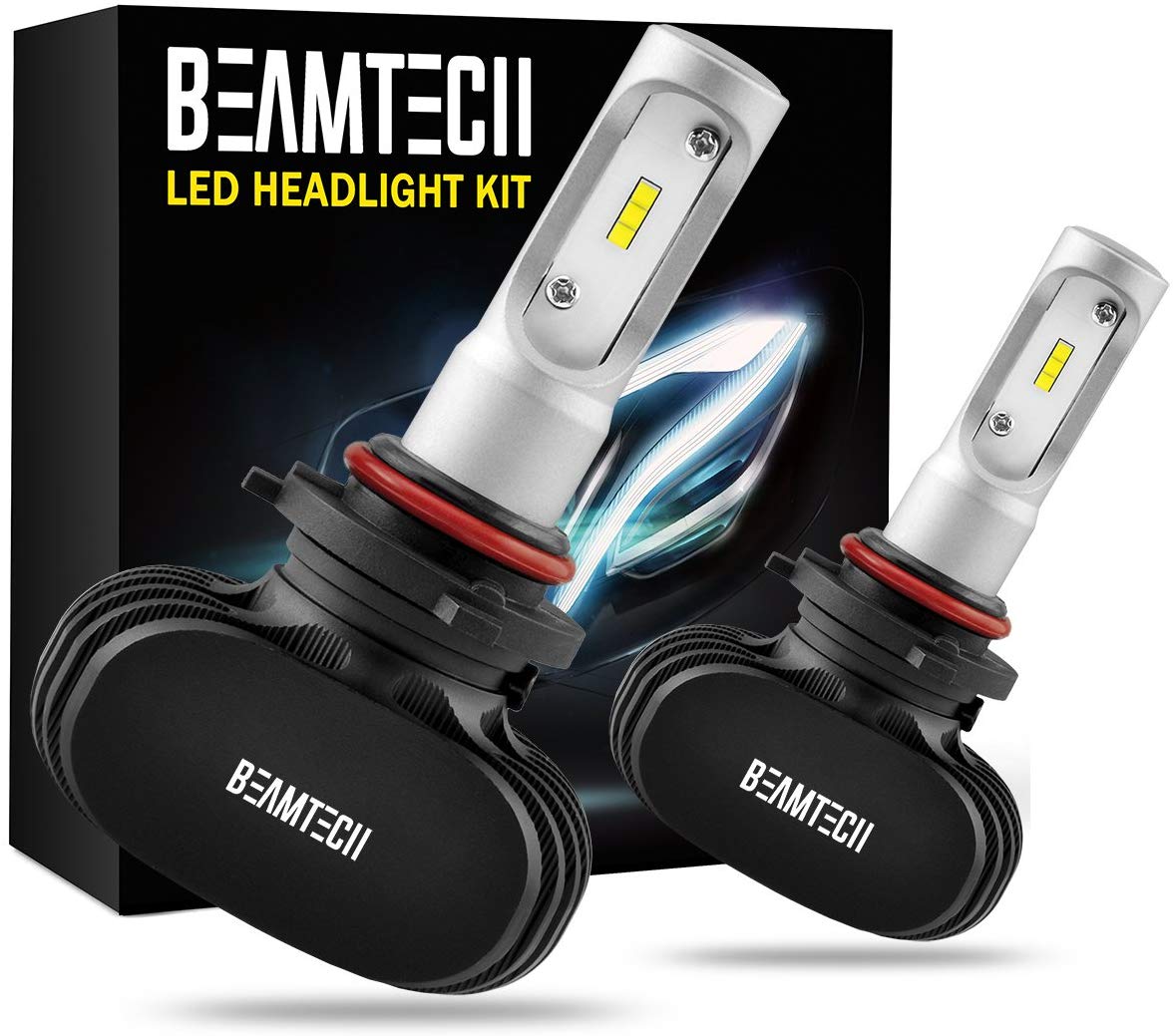 BEAMTECH 9005 LED Headlight Bulb, 50W 6500K 8000Lumens Extremely Brigh HB3 CSP Chips Conversion Kit