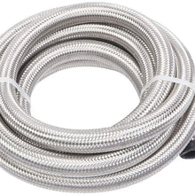 10 Feet 10AN AN10 5/8" Fuel Line Hose Braided Stainless Steel Oil Gas Fuel Hose CPE Synthetic Rubber Line Silver
