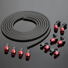 AN-4 16Ft Nylon Stainless Steel Oil Fuel Gas Line Hose Filler Feed Hose + 4AN Hose Fittings Swivel Hose Ends Kit 10PCS