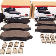 Beefed Up Brakes Trail Rated Front & Rear Ceramic Brake Pad Kit w/hardware and grease Compatible with 2007-2018 Jeep Wrangler JK/JKU